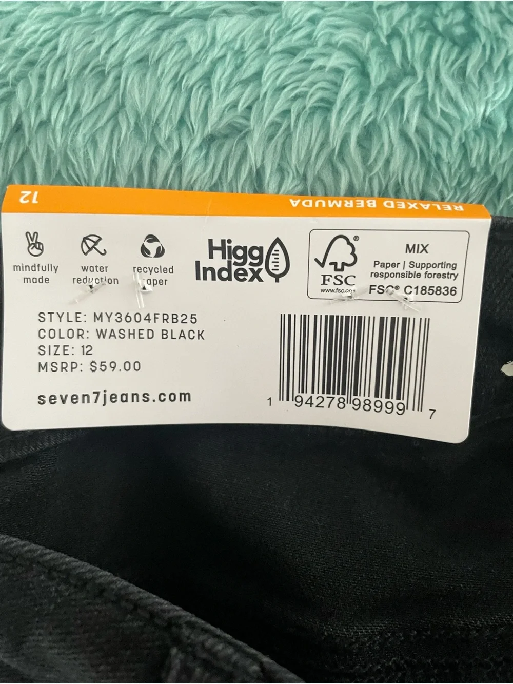 Seven7 Black Denim Bermuda Shorts